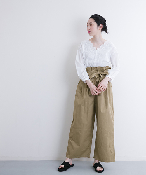 MERLOT(メルロー)の「コットンVネックレースブラウス587-5527(シャツ/ブラウス・レディース・ベージュ/オレンジ/ホワイト・FREE)」の14枚目の写真