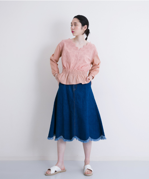 MERLOT(メルロー)の「コットンVネックレースブラウス587-5527(シャツ/ブラウス・レディース・ベージュ/オレンジ/ホワイト・FREE)」の21枚目の写真