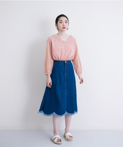 MERLOT(メルロー)の「コットンVネックレースブラウス587-5527(シャツ/ブラウス・レディース・ベージュ/オレンジ/ホワイト・FREE)」の22枚目の写真