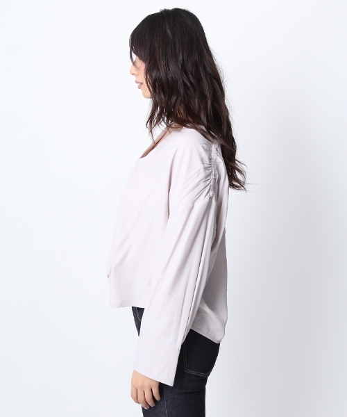 Andemiu（アンデミュウ）の「スソタックバックリボンロングスリーブブラウス748747（シャツ/ブラウス・レディース・ライトグレー/キャメル/ピンク/ホワイト・FREE）」の7枚目の写真