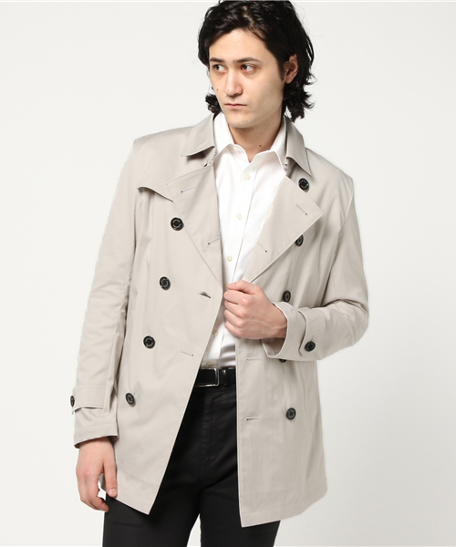 BLACK LABEL CRESTBRIDGE（ブラックレーベル・クレストブリッジ）の「SOLOTEX ライトギャバジンショートトレンチ（トレンチコート・メンズ・ネイビー/ベージュ・L/M）」の2枚目の写真