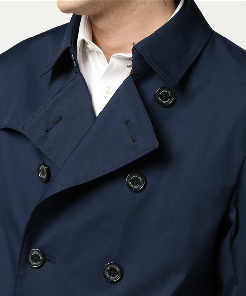 BLACK LABEL CRESTBRIDGE（ブラックレーベル・クレストブリッジ）の「SOLOTEX ライトギャバジンショートトレンチ（トレンチコート・メンズ・ネイビー/ベージュ・L/M）」の6枚目の写真