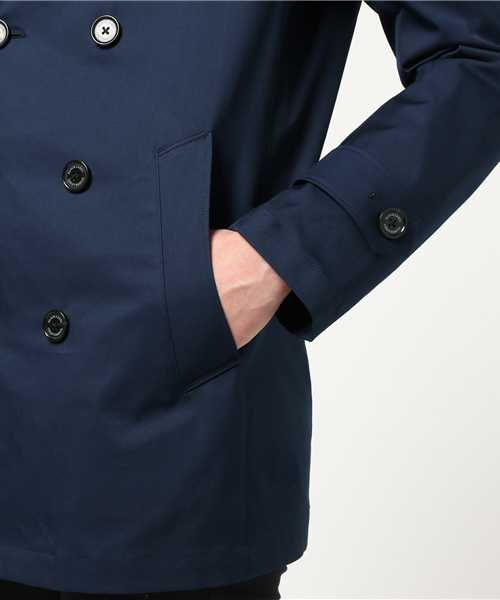 BLACK LABEL CRESTBRIDGE（ブラックレーベル・クレストブリッジ）の「SOLOTEX ライトギャバジンショートトレンチ（トレンチコート・メンズ・ネイビー/ベージュ・L/M）」の7枚目の写真