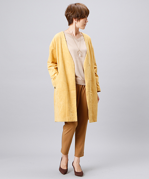 RIVE DROITE（リヴドロワ）の「重ねVネックプルオーバー（ニット/セーター・レディース・ベージュ/レッド/グリーン/マスタード・FREE）」の12枚目の写真