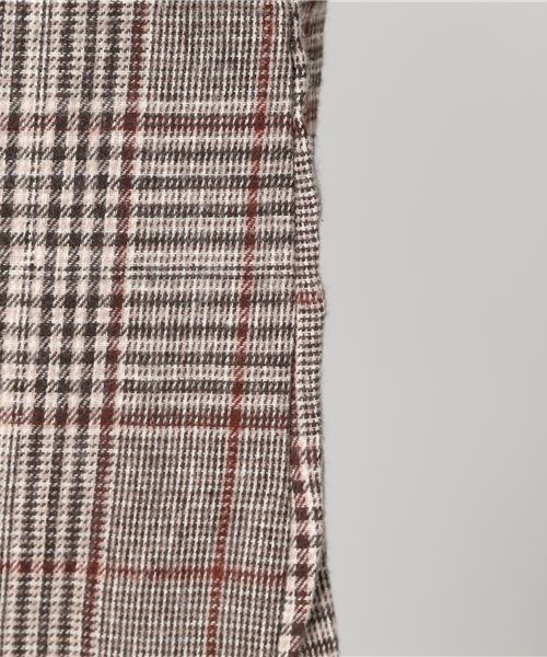 koe（コエ）の「0 グレンチェック スタンドカラーブラウス（シャツ/ブラウス・レディース・グレー/ブラウン・M）」の6枚目の写真