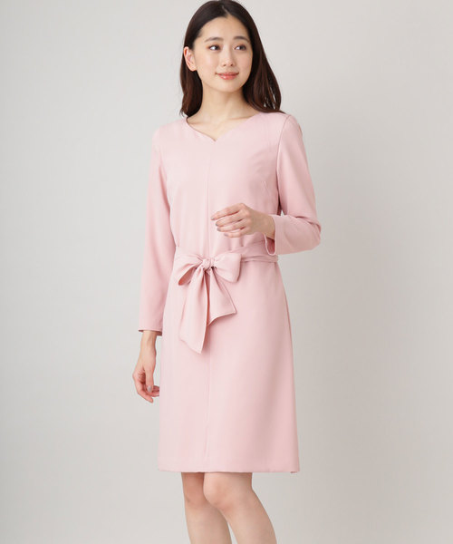 NATURAL BEAUTY BASIC(ナチュラルビューティーベーシック)の「◆ハートネックワンピース(ワンピース・レディース・ブラック/ピンク・SMALL/MEDIUM)」の1枚目の写真