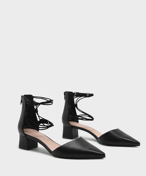 CHARLES & KEITH(チャールズ & キース)の「ストラッピーポインテッドヒール / STRAPPY POINTED HEELS(サンダル・レディース・ブラック/レッド・23cm/24.5cm/23.5cm/25cm)」の3枚目の写真