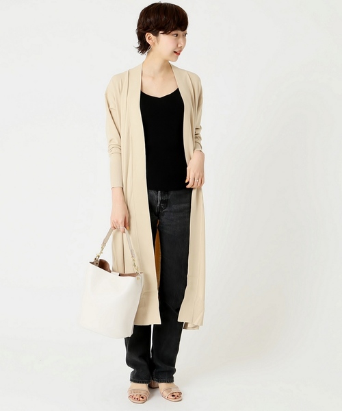 plage（プラージュ）の「Sunny ロングカーディガン◆（カーディガン/ボレロ・レディース・ブラック/キャメル/ベージュ・FREE）」の6枚目の写真
