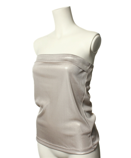グレースコンチネンタル チューブトップ ベアトップ ブラウス 36 S カーキ セール ラメベアトップ （キャミソール・チューブトップ）｜GRACE