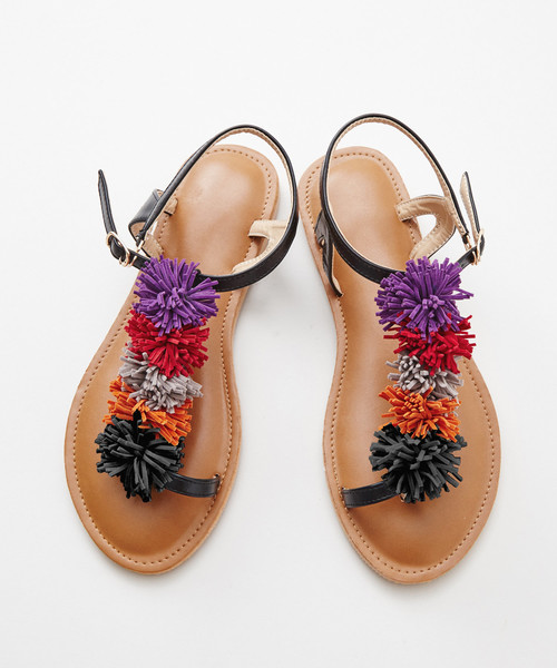 チャイハネ（チャイハネ）の「【チャイハネ】サンバポンポンサンダル（サンダル・レディース・ブルー/パープル/オレンジ・LARGE/MEDIUM）」の11枚目の写真