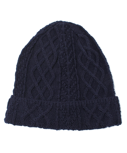 green label relaxing（グリーンレーベルリラクシング）の「GLR CTN/AC アラン ビーニーキャップ（ニットキャップ/ビーニー・メンズ・ブラック/レッド/ロイヤルブルー/ネイビー・フリー）」の3枚目の写真