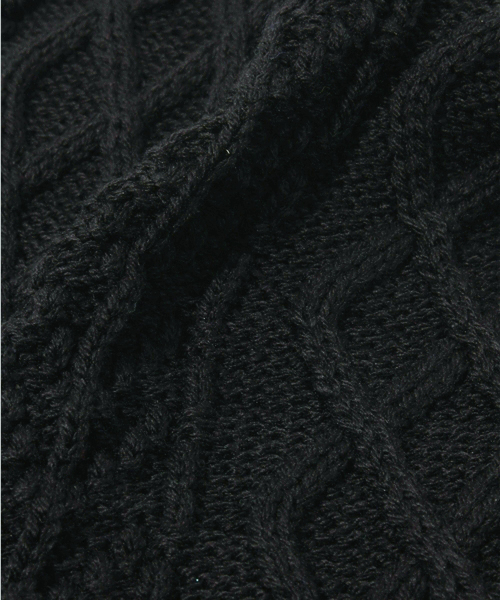 green label relaxing（グリーンレーベルリラクシング）の「GLR CTN/AC アラン ビーニーキャップ（ニットキャップ/ビーニー・メンズ・ブラック/レッド/ロイヤルブルー/ネイビー・フリー）」の7枚目の写真