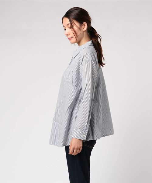 LuuNa（ルーナ）の「15181012 プルオーバー スキッパー ストライプシャツ（Tシャツ/カットソー・レディース・ネイビー/ブルー/サックスブルー・MEDIUM）」の4枚目の写真