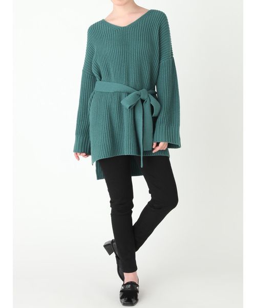 MURUA（ムルーア）の「ウエスト2WAYニットチュニック（ニット/セーター・レディース・ブラック/ライトグリーン/ベージュ/キャメル・FREE）」の10枚目の写真