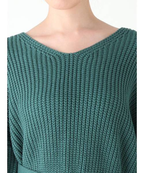 MURUA（ムルーア）の「ウエスト2WAYニットチュニック（ニット/セーター・レディース・ブラック/ライトグリーン/ベージュ/キャメル・FREE）」の11枚目の写真