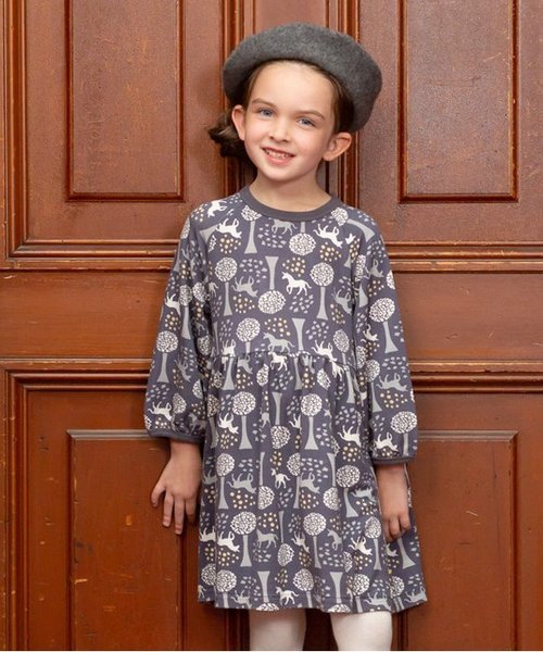 BREEZE(ブリーズ)の「ネット限定 ユニコーン総柄ワンピース(ワンピース・キッズ・イエロー/チャコール・90/100/110/120/80/130/95/140)」の1枚目の写真