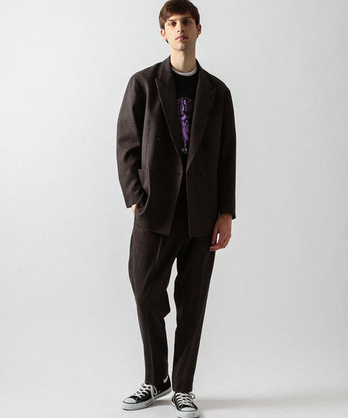 BEAUTY&YOUTH UNITED ARROWS（ビューティーアンドユースユナイテッドアローズ）の「【WEB限定】 by チェック 2P ワイド テーパードパンツ（スラックス・メンズ・ダークブラウン/ベージュ・SMALL/LARGE/MEDIUM）」の18枚目の写真