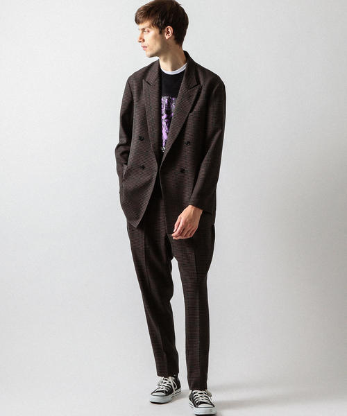 BEAUTY&YOUTH UNITED ARROWS（ビューティーアンドユースユナイテッドアローズ）の「【WEB限定】 by チェック 2P ワイド テーパードパンツ（スラックス・メンズ・ダークブラウン/ベージュ・SMALL/LARGE/MEDIUM）」の17枚目の写真