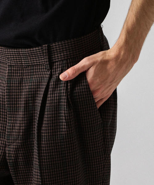 BEAUTY&YOUTH UNITED ARROWS（ビューティーアンドユースユナイテッドアローズ）の「【WEB限定】 by チェック 2P ワイド テーパードパンツ（スラックス・メンズ・ダークブラウン/ベージュ・SMALL/LARGE/MEDIUM）」の15枚目の写真