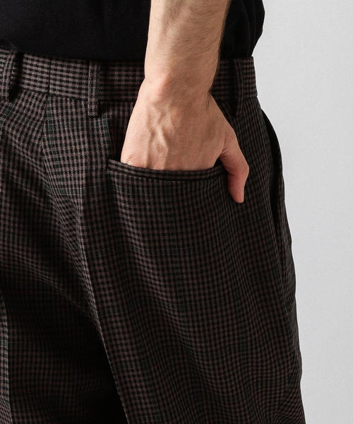 BEAUTY&YOUTH UNITED ARROWS（ビューティーアンドユースユナイテッドアローズ）の「【WEB限定】 by チェック 2P ワイド テーパードパンツ（スラックス・メンズ・ダークブラウン/ベージュ・SMALL/LARGE/MEDIUM）」の14枚目の写真