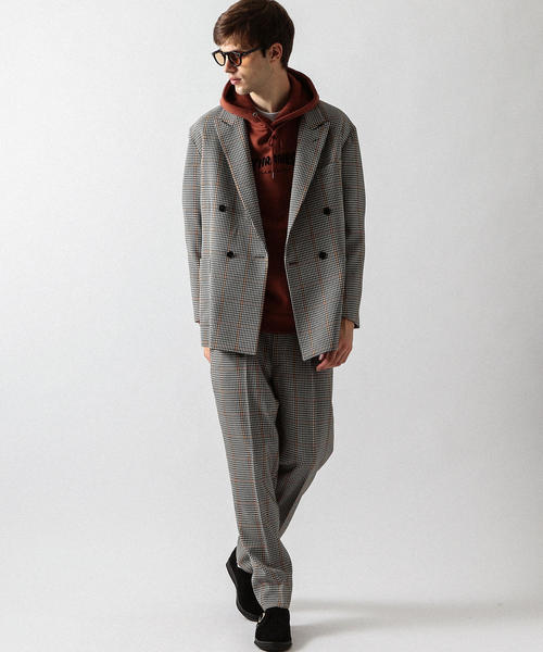 BEAUTY&YOUTH UNITED ARROWS（ビューティーアンドユースユナイテッドアローズ）の「【WEB限定】 by チェック 2P ワイド テーパードパンツ（スラックス・メンズ・ダークブラウン/ベージュ・SMALL/LARGE/MEDIUM）」の7枚目の写真