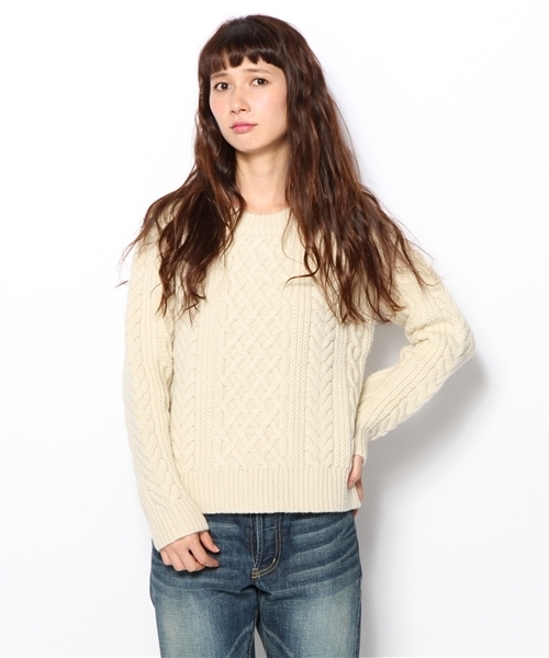 BEAMS BOY（ビームスボーイ）の「BEAMS BOY / 3Gアラン クルー（ニット/セーター・レディース・ナチュラル/チャコールグレー/ネイビー・ONE SIZE）」の10枚目の写真