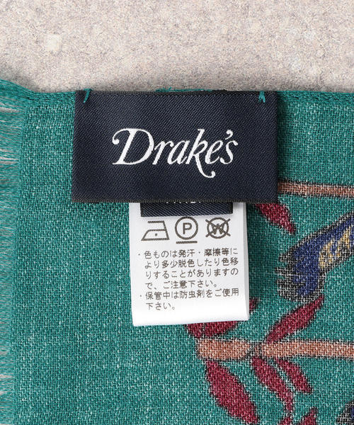 green label relaxing（グリーンレーベルリラクシング）の「[ドレイクス]★Drakes Tiger STMP スカーフ（マフラー・メンズ・ターコイズブルー・FREE）」の5枚目の写真