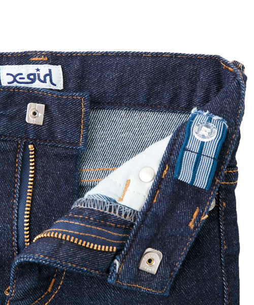 X-girl Stages（エックスガールステージス）の「NEW STRETCH JEAN (12M～3Ｔ)（デニムパンツ・キッズ・インディゴブルー・12M/2T/3T）」の9枚目の写真