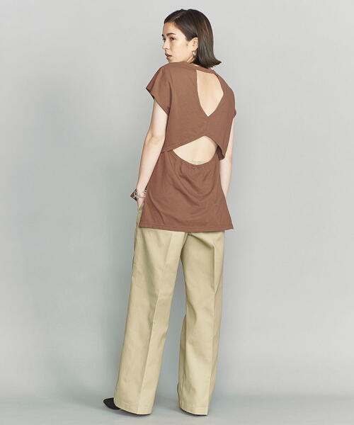 R JUBILEE(アールジュビリー)の「<R JUBILEE>バックオープンフレンチスリーブカットソーΨ(Tシャツ/カットソー・レディース・ブラウン/ライム・MEDIUM)」の9枚目の写真