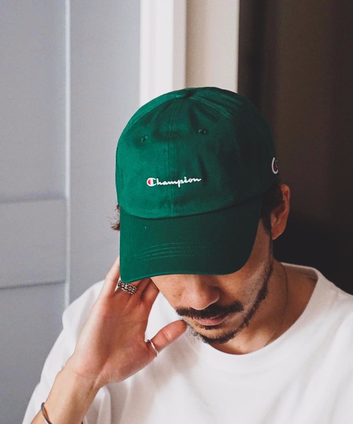 Champion（チャンピオン）の「【CHAMPION/チャンピオン】スクリプトローキャップ/ロゴ刺繍（キャップ・メンズ・グリーン/レッド/ケミカルウォッシュ/ブラック/ベージュ/エンジ/ライトパープル/ホワイト/ネイビー/ワンウォッシュ/ピンク/ブルー/ブラウン/マスタード/ワイン/ミント/パープル/ライトグリーン/イエロー・FREE）」の6枚目の写真