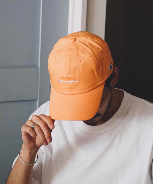Champion（チャンピオン）の「【CHAMPION/チャンピオン】スクリプトローキャップ/ロゴ刺繍（キャップ・メンズ・グリーン/レッド/ケミカルウォッシュ/ブラック/ベージュ/エンジ/ライトパープル/ホワイト/ネイビー/ワンウォッシュ/ピンク/ブルー/ブラウン/マスタード/ワイン/ミント/パープル/ライトグリーン/イエロー・FREE）」の15枚目の写真