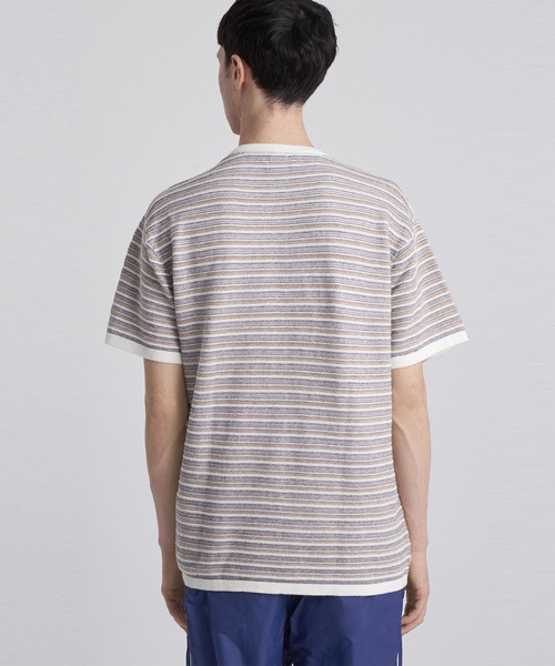 Saturdays NYC（サタデーズ ニューヨークシティ ）の「Pacho Stripe Short Sleeve Sweater（ニット/セーター・メンズ・オレンジ/ブラック/ホワイト・L/XS/S/M/XL）」の6枚目の写真