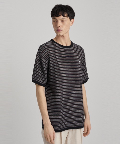 Saturdays NYC（サタデーズ ニューヨークシティ ）の「Pacho Stripe Short Sleeve Sweater（ニット/セーター・メンズ・オレンジ/ブラック/ホワイト・L/XS/S/M/XL）」の10枚目の写真