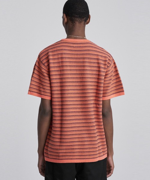 Saturdays NYC（サタデーズ ニューヨークシティ ）の「Pacho Stripe Short Sleeve Sweater（ニット/セーター・メンズ・オレンジ/ブラック/ホワイト・L/XS/S/M/XL）」の16枚目の写真