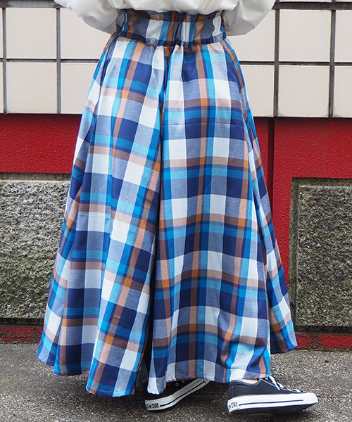 tiptop(ティップトップ)の「大柄チェックロングフレアスカート(スカート・レディース・レッド/ブルー/グリーン・FREE)」の8枚目の写真