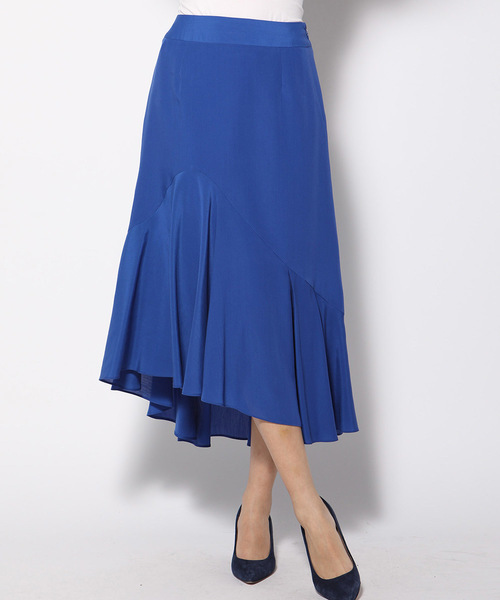 3サイズ展開 スカート テンセルデシンイレギュラースカート スカート Viaggio セール Viaggio スカート Blu ビアッジョブルー のファッション