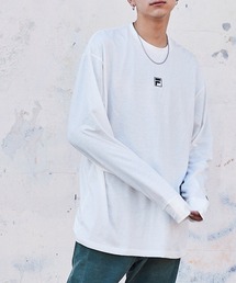 MONO-MART×FILA/フィラ 別注 ロゴプリント 袖ロゴ刺繍 オーバーサイズ L/Sカットソー
