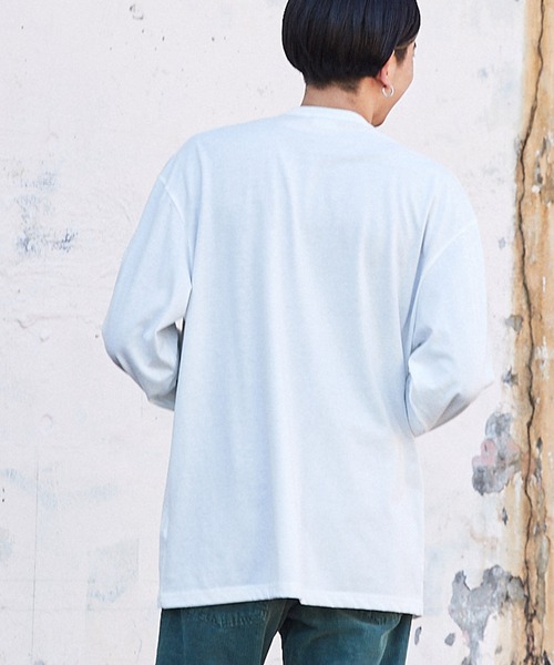 FILA（フィラ）の「MONO-MART×FILA/フィラ 別注 ロゴプリント 袖ロゴ刺繍 オーバーサイズ L/Sカットソー（Tシャツ/カットソー・メンズ・ホワイト/ブラック/ブラウン/ライトベージュ/パープル/ネイビー・S/M/L）」の7枚目の写真