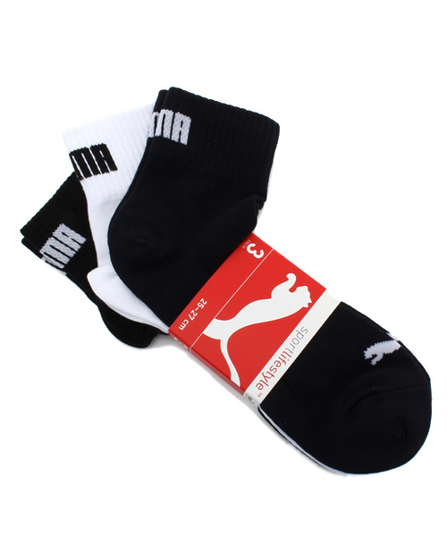 PUMA（プーマ）の「スポーツ クオーターソックス 3P (UNISEX)（ソックス/靴下・メンズ・グレー系その他/ブルー系その他/ピンク系その他/ホワイト系その他・23-25/25-27）」の4枚目の写真