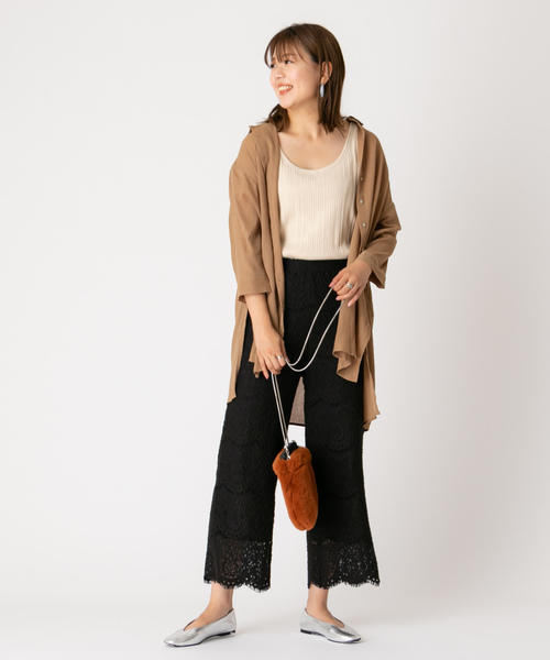 DISCOAT（ディスコート）の「ヨウリュウビッグシャツ（シャツ/ブラウス・レディース・ベージュ/パープル/ネイビー・FREE）」の4枚目の写真