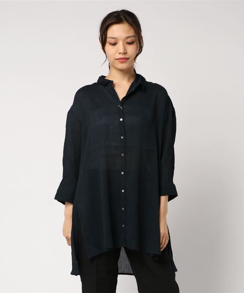 DISCOAT（ディスコート）の「ヨウリュウビッグシャツ（シャツ/ブラウス・レディース・ベージュ/パープル/ネイビー・FREE）」の18枚目の写真