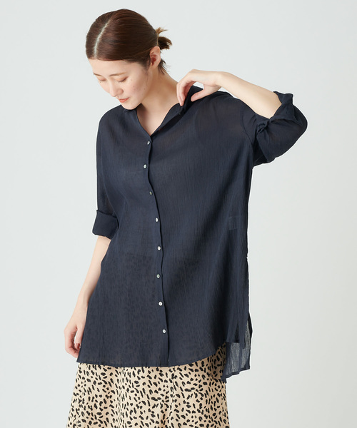 DISCOAT（ディスコート）の「ヨウリュウビッグシャツ（シャツ/ブラウス・レディース・ベージュ/パープル/ネイビー・FREE）」の15枚目の写真