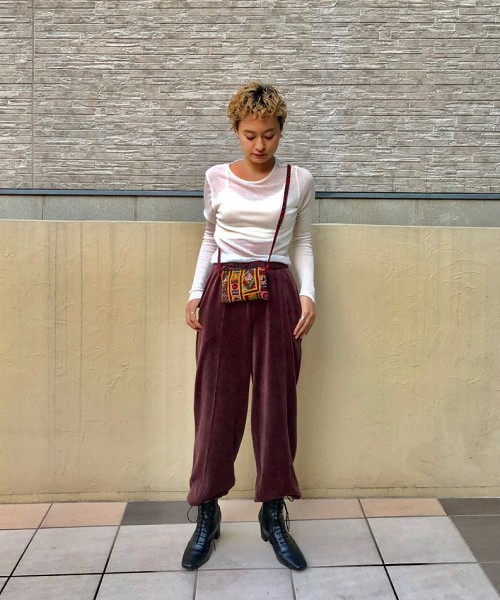 TODAYFUL（トゥデイフル）の「ドロウストリングベロアパンツ（その他パンツ・レディース・パープル/オートミール/キナリ・36inch/38inch）」の21枚目の写真