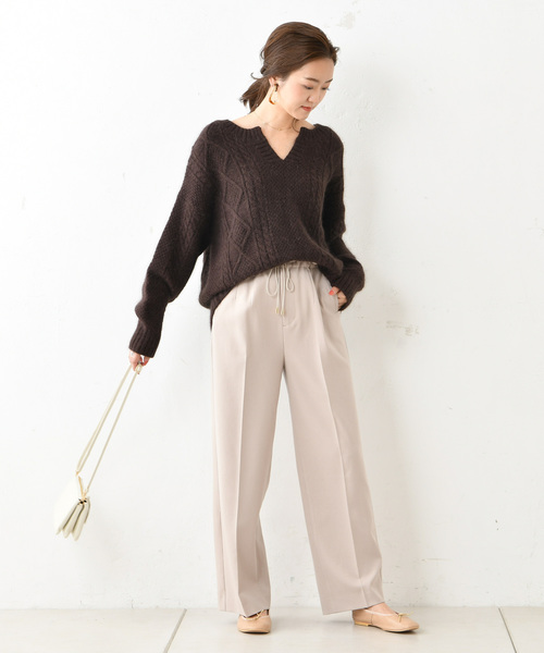 DouDou（ドゥドゥ）の「ドロストイージーパンツ（その他パンツ・レディース・ブラック/ベージュ/ピンク・FREE）」の7枚目の写真