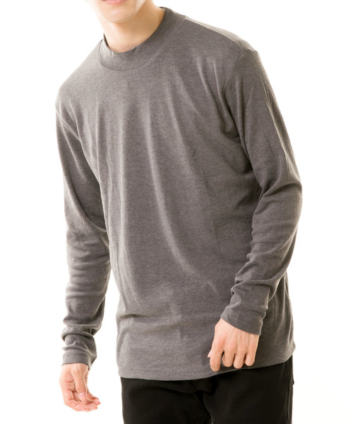 TopIsm(トップイズム)の「スムース起毛モックネック カットソー(Tシャツ/カットソー・メンズ・ホワイト/ブラック/チャコール/グレー・LL/M/L)」の5枚目の写真