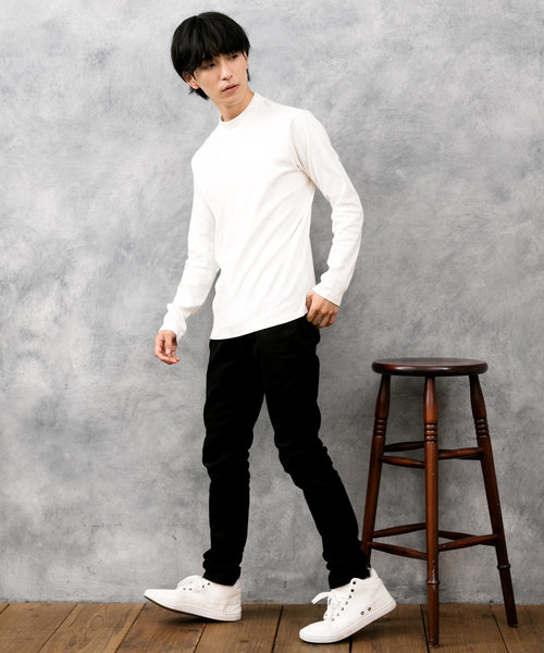 TopIsm(トップイズム)の「スムース起毛モックネック カットソー(Tシャツ/カットソー・メンズ・ホワイト/ブラック/チャコール/グレー・LL/M/L)」の8枚目の写真