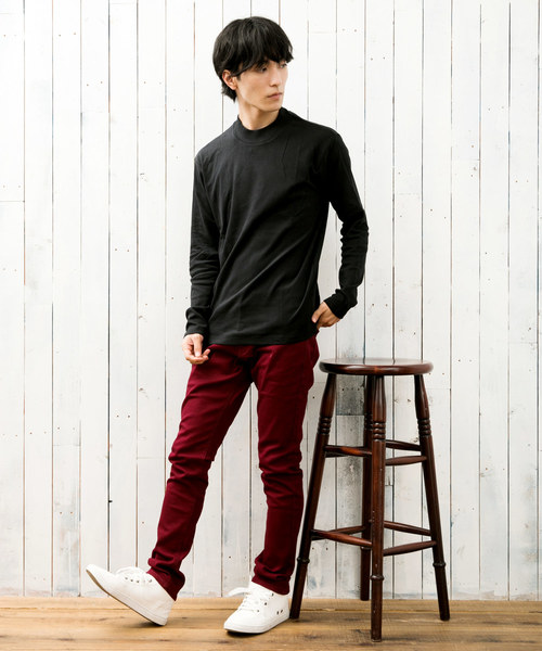 TopIsm(トップイズム)の「スムース起毛モックネック カットソー(Tシャツ/カットソー・メンズ・ホワイト/ブラック/チャコール/グレー・LL/M/L)」の9枚目の写真