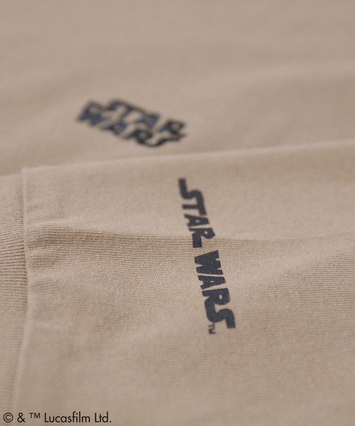 STAR WARS（スターウォーズ）の「WEB限定 STAR WARS/スター・ウォーズ 別注 バッグロゴプリント ビッグシルエット L/S カットソー（Tシャツ/カットソー・メンズ・ホワイト/ブラック/ダークグリーン/ベージュ・FREE）」の7枚目の写真