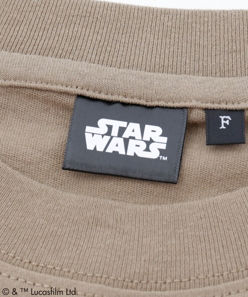 STAR WARS（スターウォーズ）の「WEB限定 STAR WARS/スター・ウォーズ 別注 バッグロゴプリント ビッグシルエット L/S カットソー（Tシャツ/カットソー・メンズ・ホワイト/ブラック/ダークグリーン/ベージュ・FREE）」の6枚目の写真