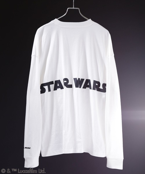 STAR WARS（スターウォーズ）の「WEB限定 STAR WARS/スター・ウォーズ 別注 バッグロゴプリント ビッグシルエット L/S カットソー（Tシャツ/カットソー・メンズ・ホワイト/ブラック/ダークグリーン/ベージュ・FREE）」の14枚目の写真